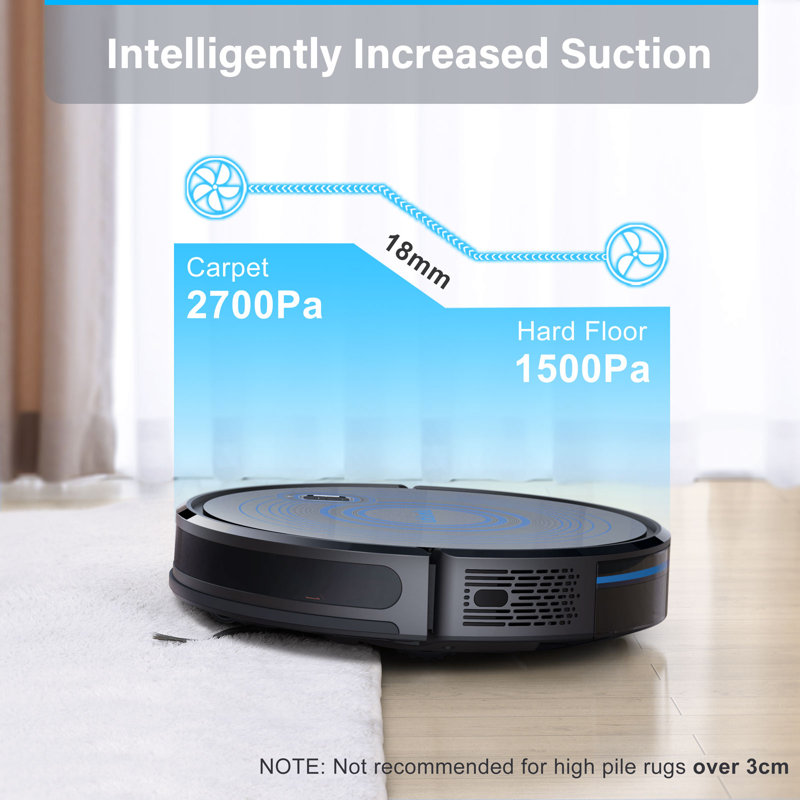 Lubluelu Robot Vacuum Powerful 2700PA & Silent Under 55Db Robotic